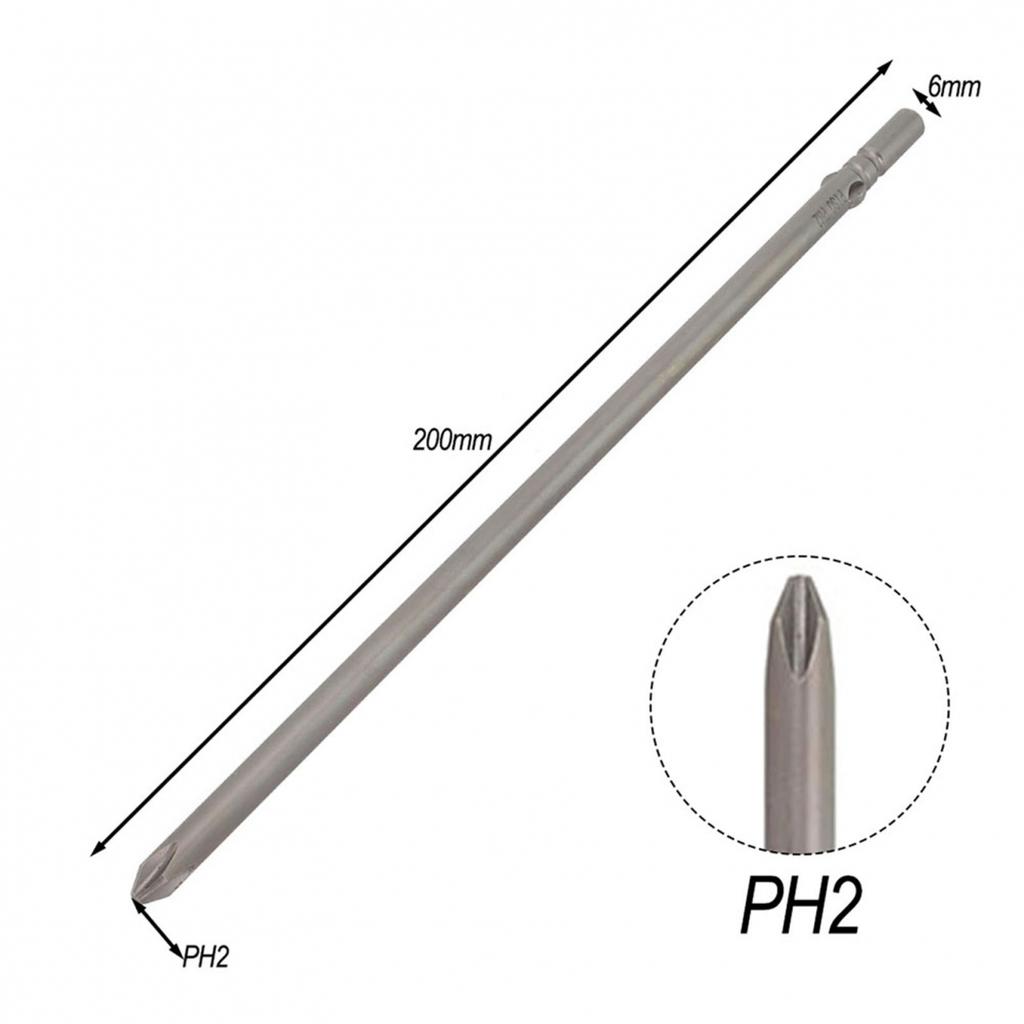 802 Electric Cross Screwdriver Bit Set with PH0 PH1 PH2 Heads 60 200mm