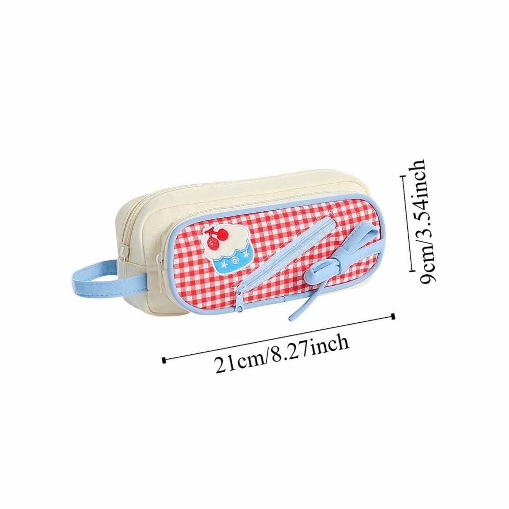 Embroidery Korean Fruit Pencil Case Handheld Pencil Pouch Ins Style Fashion Pen Bag  Student