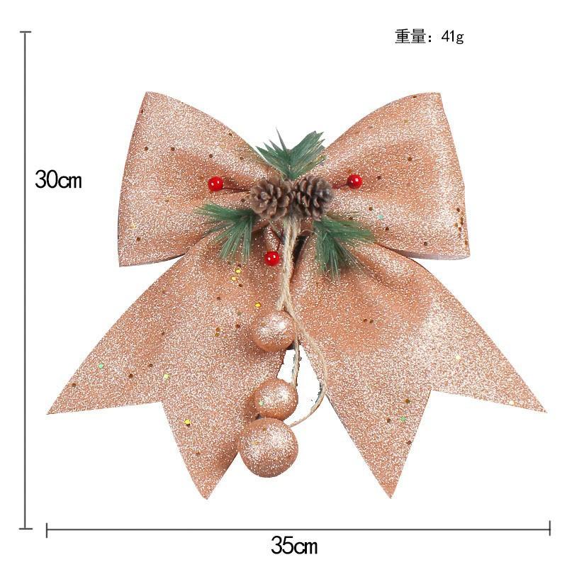 Christmas Pine Cone Big Bow Ornament Diy Christmas Tree Pendant Scene Arrangement Accessories Pendant