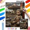 Halloween Digital Oil Painting Carousel And Vintage Statue Coloring Painting Hand Painting Home Decoration