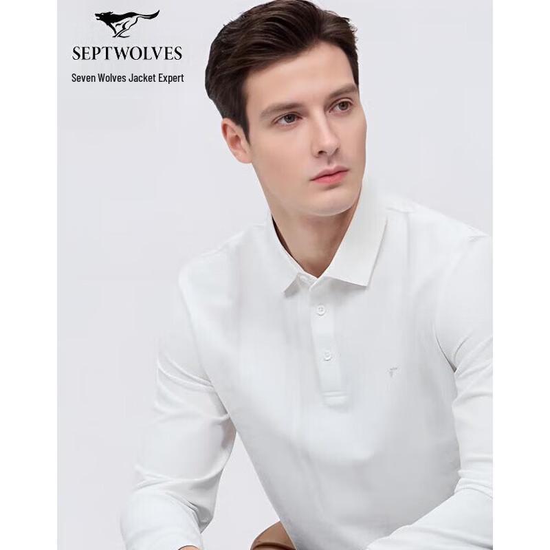 

Septwolves Men s Autumn/Winter Trendy Print Long Sleeve Polo Shirt XXXL