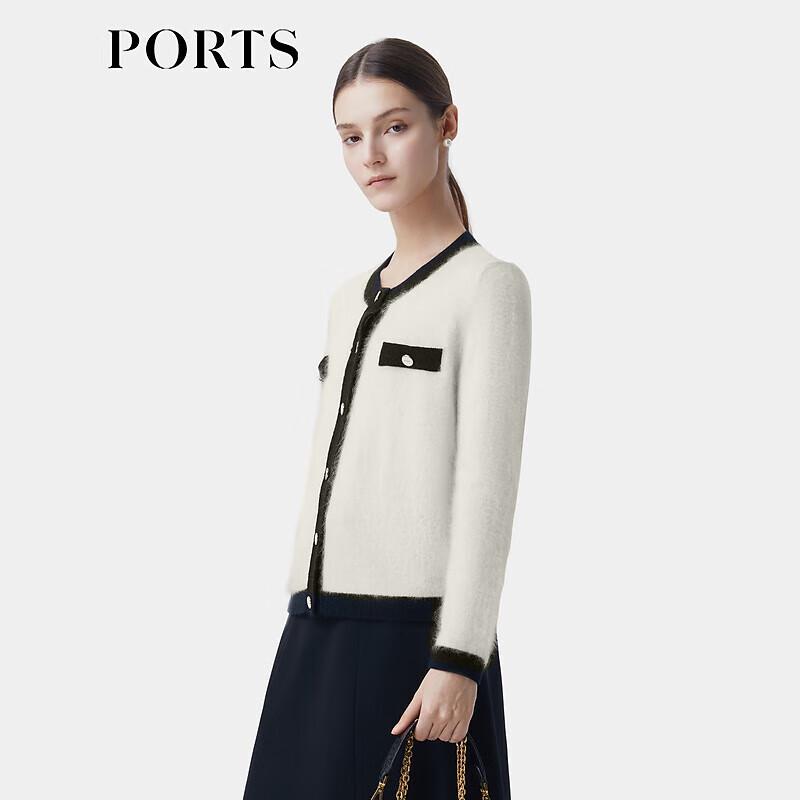 Ports Women's Contrast-Trim Cashmere Cardigan