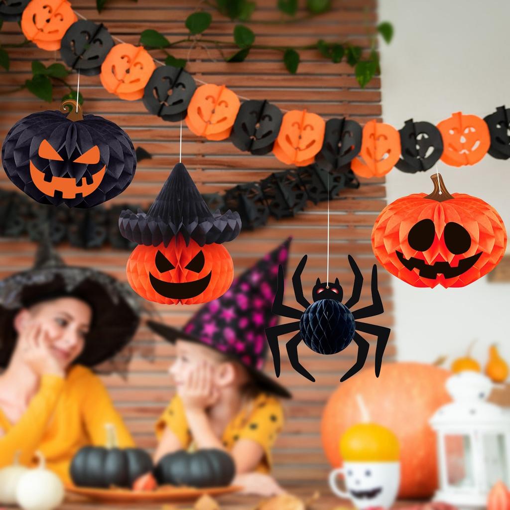 Decoratiune de Petrecere Halloween Pandantiv Minge Fagure Dovleac Paianjen Fagure Tridimensional Festival Halloween Aranjament Decorativ