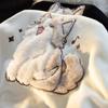 Japanese cute cat 3D three-dimensional flocking hooded sweater women's 2025 new loose student pullover jacket