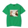 Lustiges Katzen Gott Adam Schöpfung Meme Muster Unisex Damen T-Shirt Lässig Kurzarm Jesus Bild Unisex T-Shirt Rundhals Tee Tops