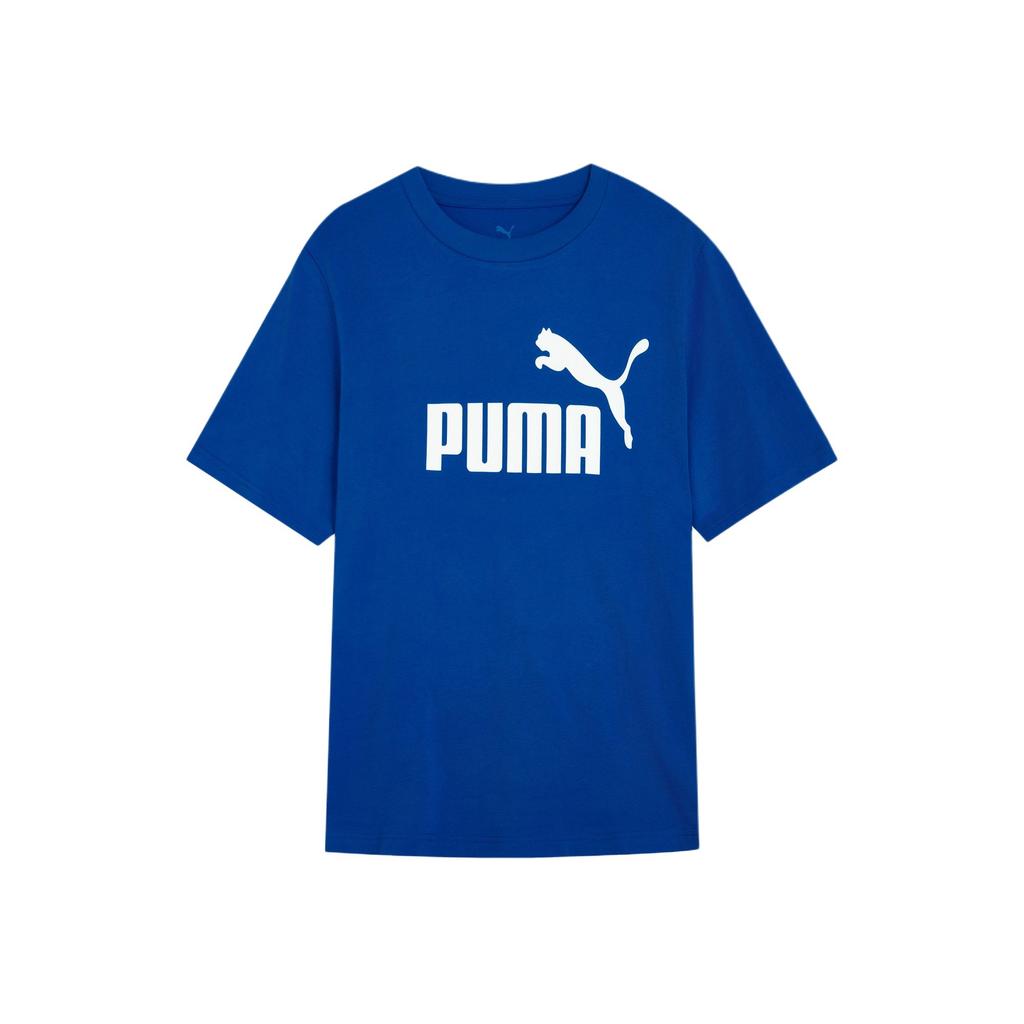 Puma Essentials Logo Casual Comfortable Letter Short Sleeve T-Shirt Men Tops Dark-Blue 689312-58