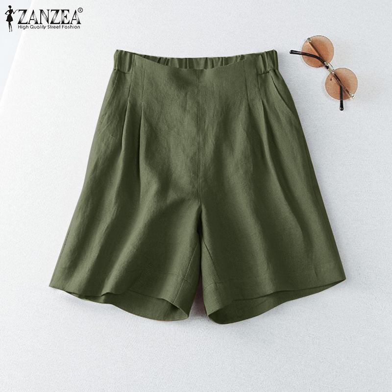 

ZANZEA Женские повседневные свободные летние шорты с эластичной резинкой на талии