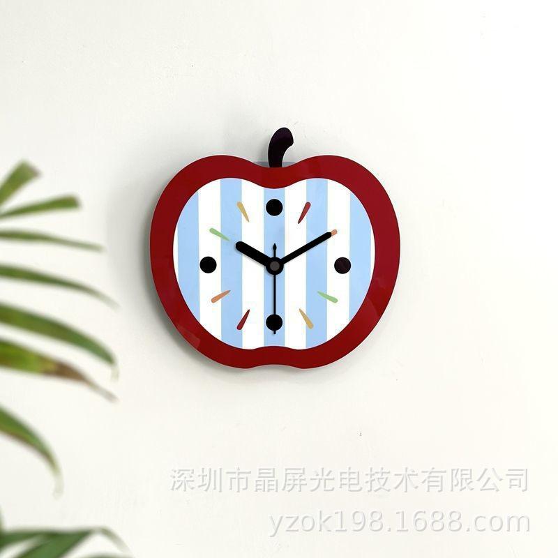 Neue Kreative Apple Wanduhr Heimdekoration Uhr Desktop Ornamente Leise Stanzfreie Wandhängende Uhr Ständeruhr