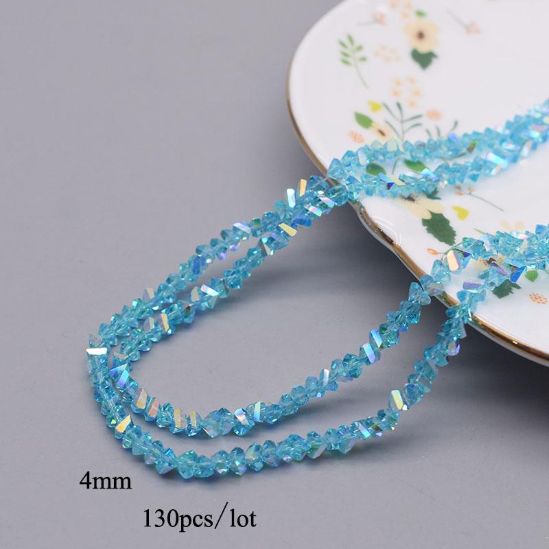 4mm 130pcs High Quality Triangle Crystal Glass Beads Shiny Color Loose Beads For Jewelry Making DIY Earring Necklace