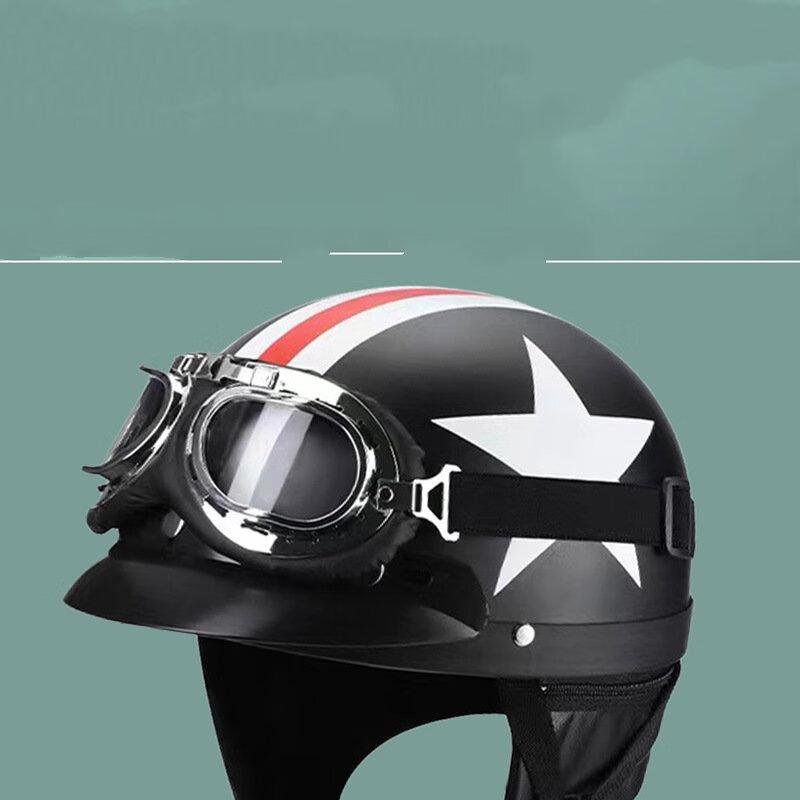 Lishi Retro Leather Motorcycle Helmet