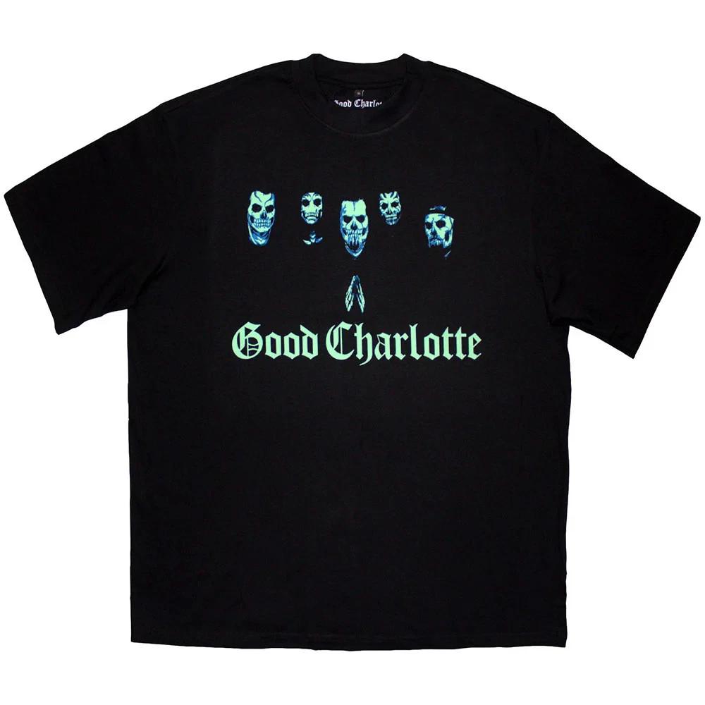Good Charlotte Oversized T-Shirt: Generation Rx Skulls (Black) OFFICIAL NEW S