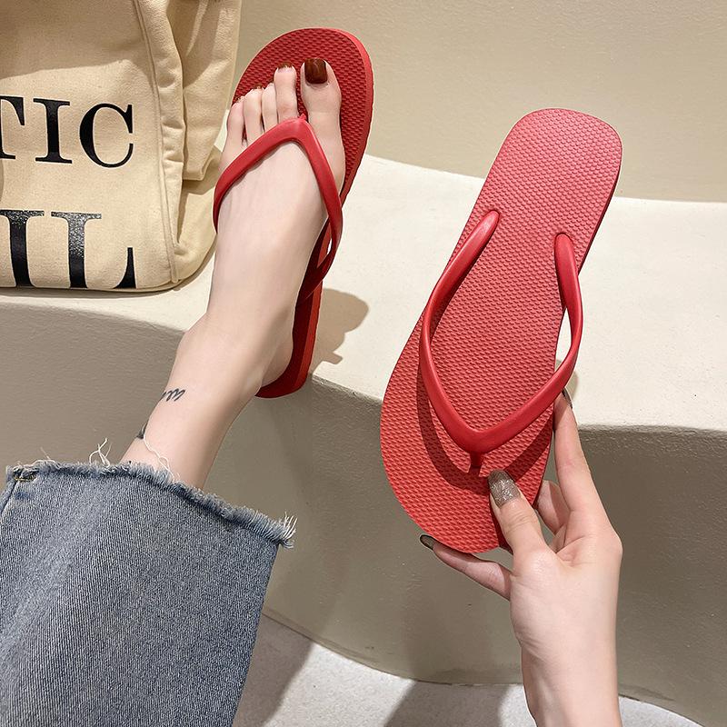 flip-flops women's tide summer outer wear fashion pinch foot beach slippers non-slip couple splint sandals