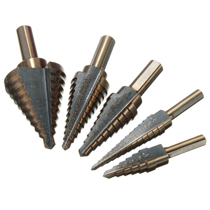 British Black & Yellow 5-Piece Pagoda Drill & Hand Punching Tool Set