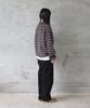 HORLISUN Casey Border Knit Pullover Melange Brown