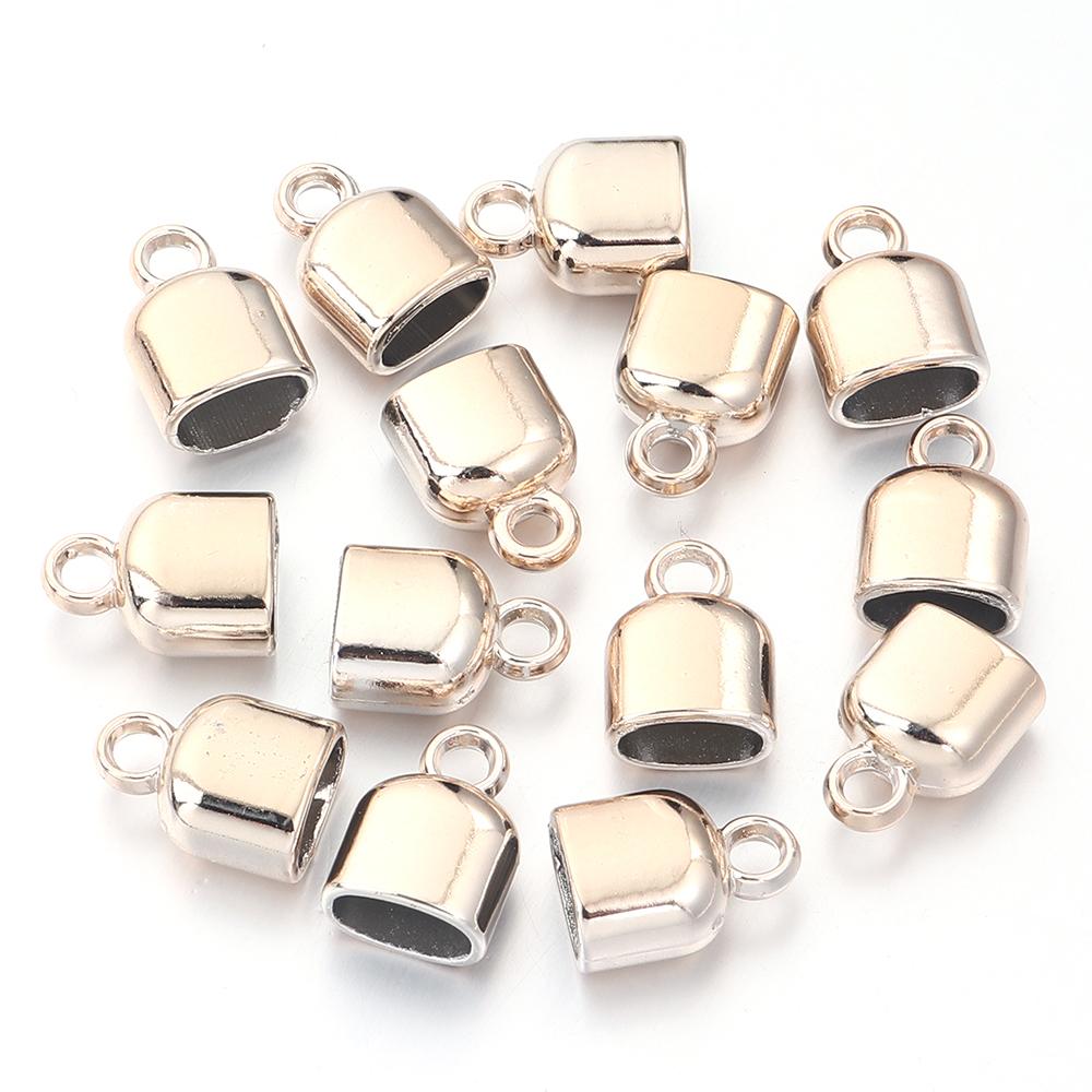20pcs CCB Crimp End Caps Leather Cord End Tip Clasps Connectors for Jewelry Making DIY Bracelets Necklace Keychain Accessories