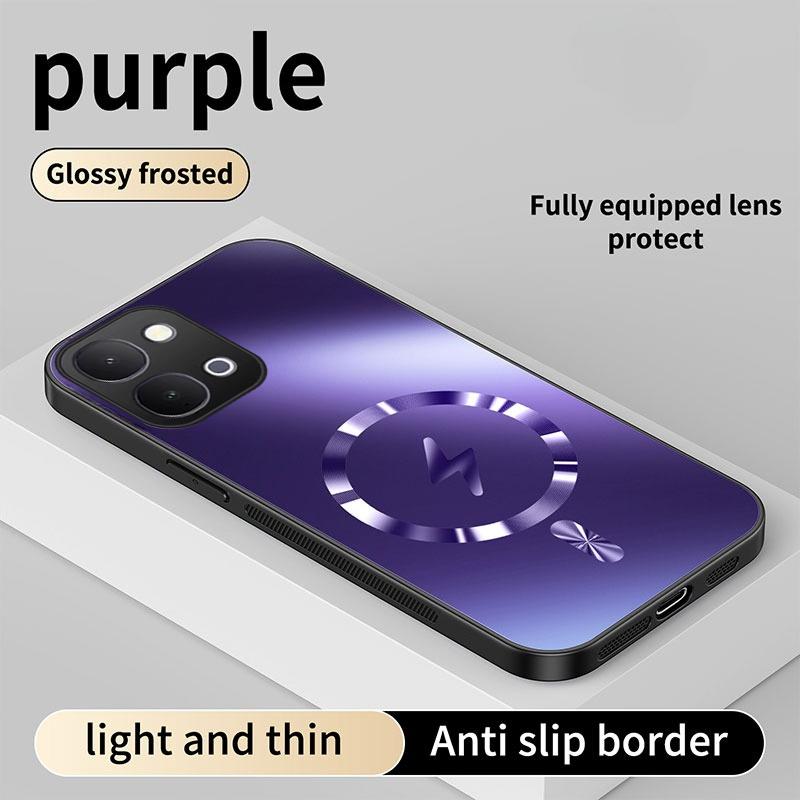 For Vivo Y31D Y31D Pro Case Integrated Magnetic Light-absorbing Fashion Ice Image Frosted Surface Shock Absorption Box