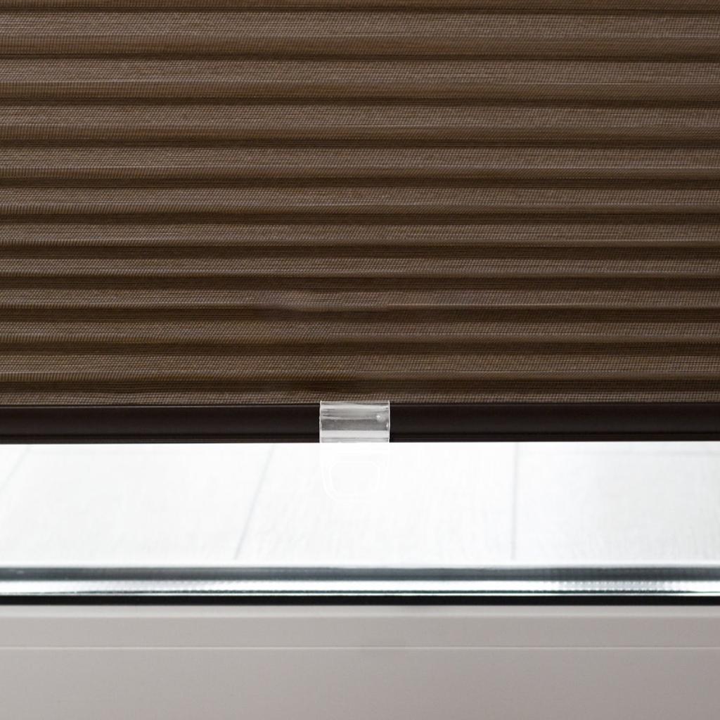 4Pcs Window Handle Transparent Cordless Mini Blinds Bottom Rail Pull Replacement Clamp for Cellular Honeycomb Roller Shades Lift