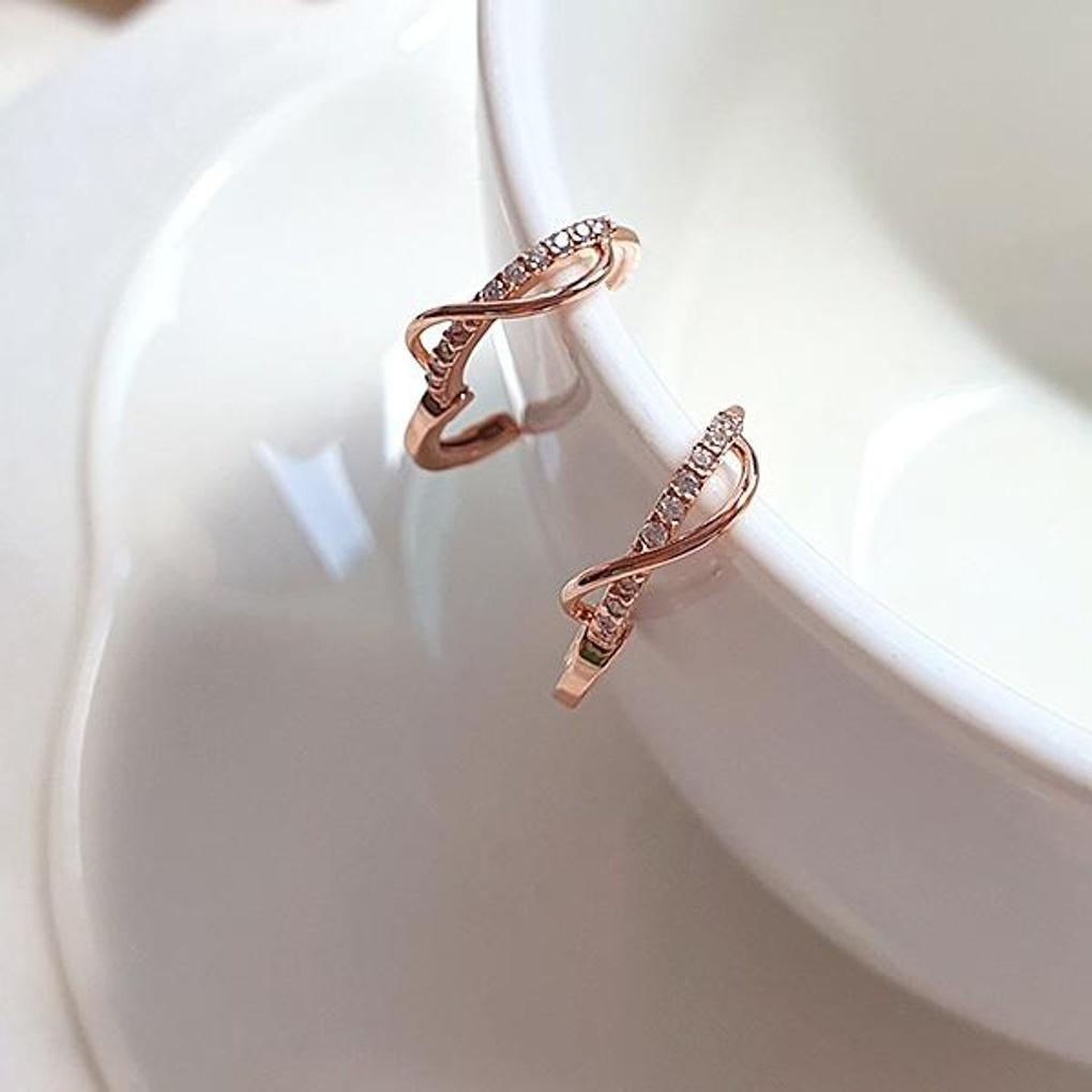 Women's Tapuho Twisted Hoop Earrings (One-Touch Style)