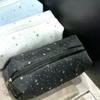 Multicolor Star Print Canvas Pencil Case Multi-functional Portable Zippered Pen Pouch Large Capacity Portable Cosmetic Bag
