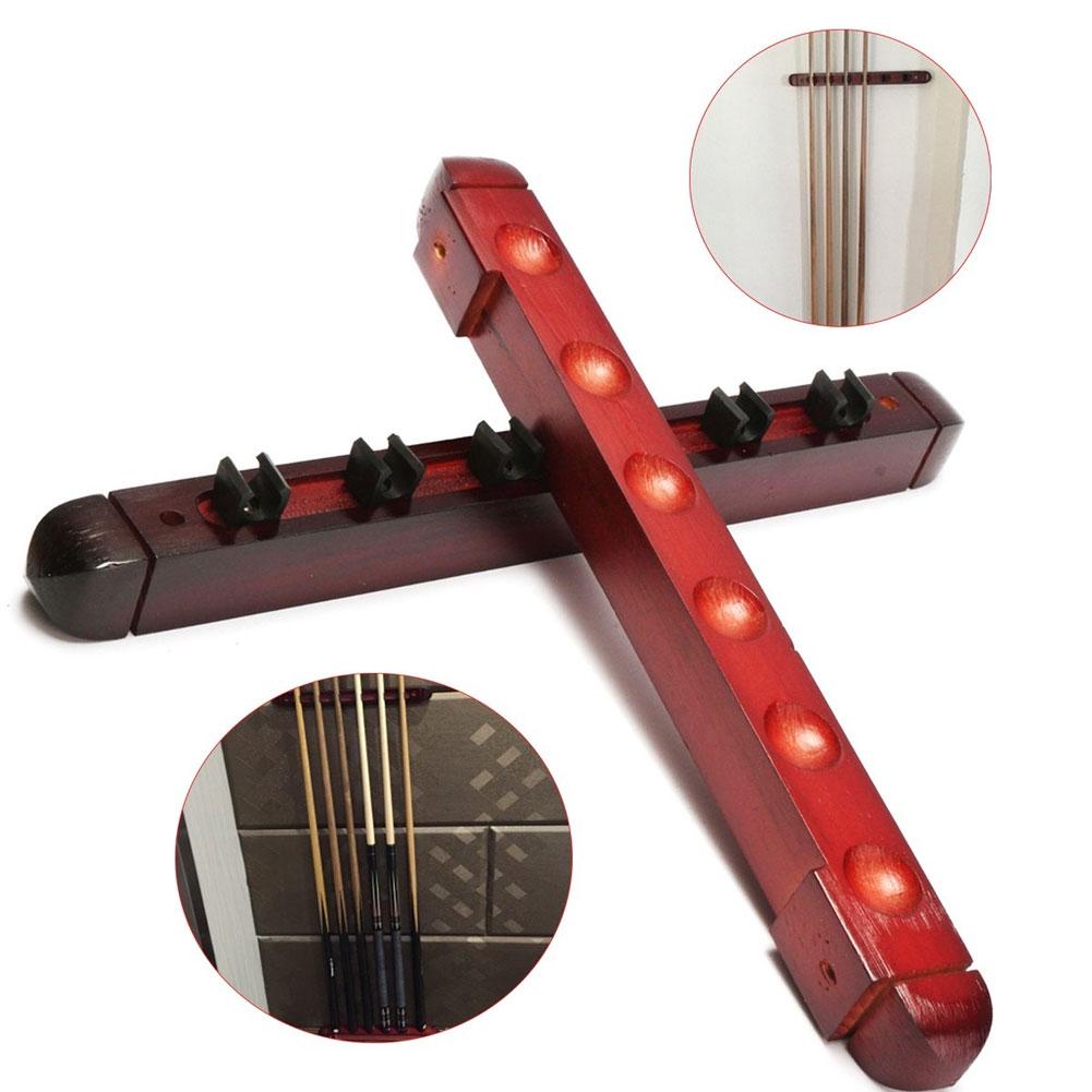 Billiard Cue Stick Rack Professional Solid Wood Holder Organizer Wall Mount for Snooker Ball Arm 6 Cues Holder Billiard