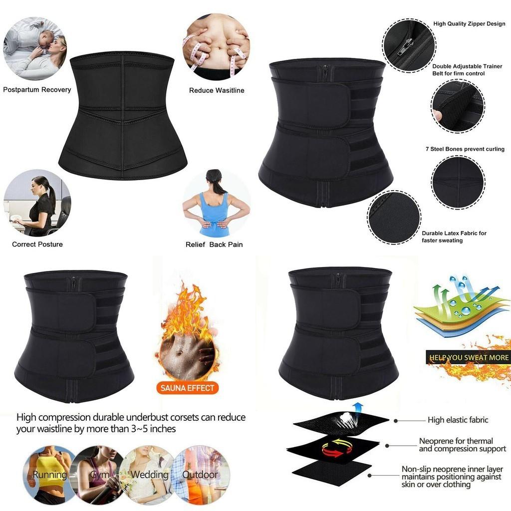 Damen Taillentrainer Neopren Gürtel Sauna Schweiß Body Shaper Bauchkontrolle Schlanker Mit Wissenschaftlichem Design Und Rückenstütze
