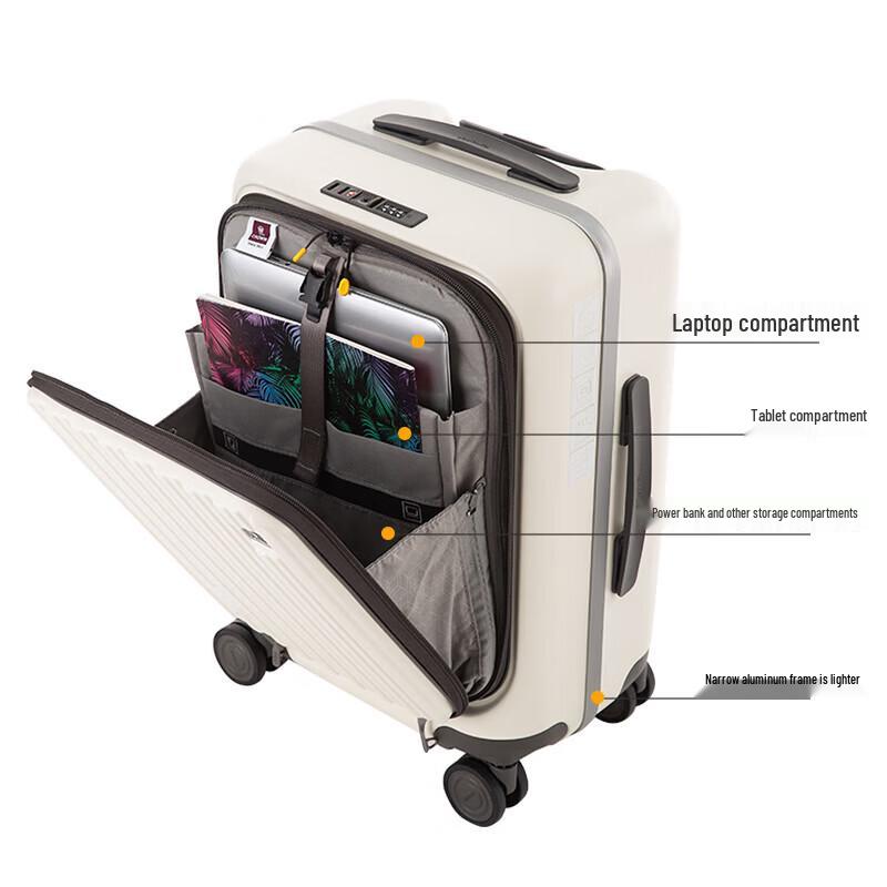 CROWN C-F5278H Front-Opening PC Carry-On Suitcase