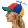 Funny Multicolor Propeller Hat For Adults Spinning Helicopter Baseball Cap Novelty Carnival Birthday Masquerade Cosplay Costume