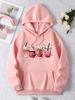 Casual Long Sleeve Coffee Print Drawstring Hoodie  Clothing Hooded Sweatshirt Fashion HipHop Sweatshirt Harajuku