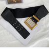 Wide Black Trendy Waist Belt For Women Comfortable Elastic Faux Leather Style