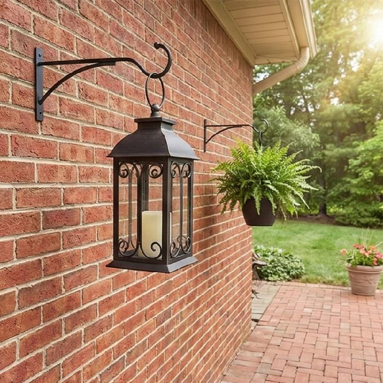 Hanging Plant Brackets Iron Decorative Wall Hangers Hook Hanging Plant Hook for Indoor Outdoor for Bird Feeders