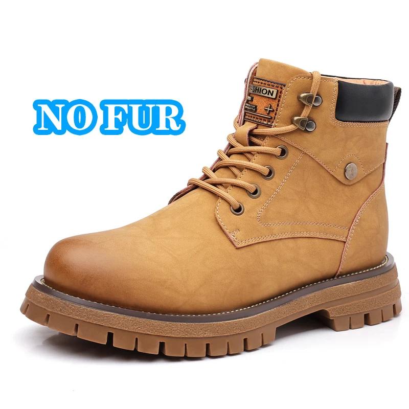2025 New  Motocross Boots Lace Up Non-Slip Ankle Boots Winter Plush Snow Boots Botas Classic Mens High Top Outdoor Shoes