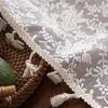 Lace Table Runner, Embroidery Floral Lace Table Cover with Tassel for Wedding, Afternoon Tea, Party Decor, Piano Top Cover