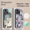 Coque de téléphone motif anime classique fille mignonne Re zero Pour iPhone 17 16 15 14 13 12 Plus Pro Max Haut de gamme Luxe Magsafe Peau de mouton