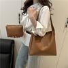 Pu Leather Shoulder Bucket Bag Set, Women Large Capacity Tote Purse, Daily Commuter Handbag