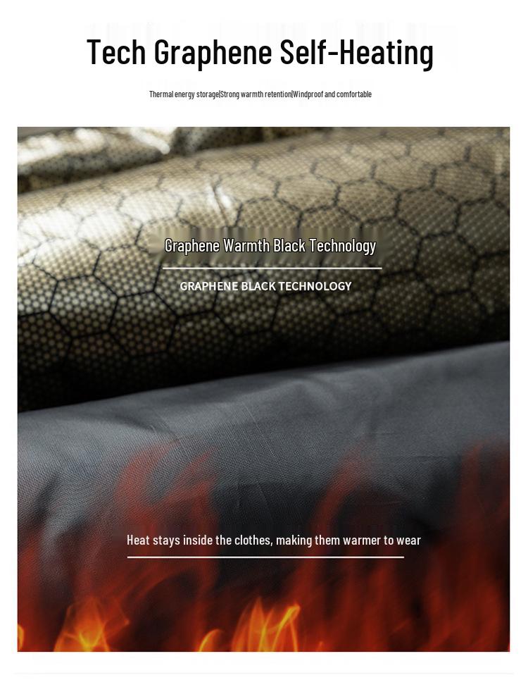 Graphene Men's Thickened Winter Ski Jacket - Windproof, Waterproof, Warm Hooded Coat