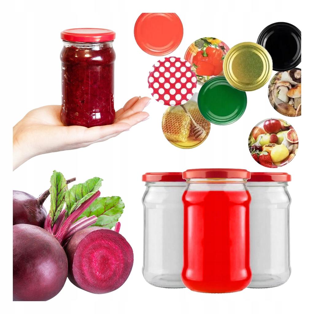 60X Glass Jars 315Ml Jar For Jam Honey Preserves + Lid Fi66