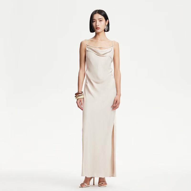 

VEROMODA Adjustable Strap Slit Glossy Maxi Dress S