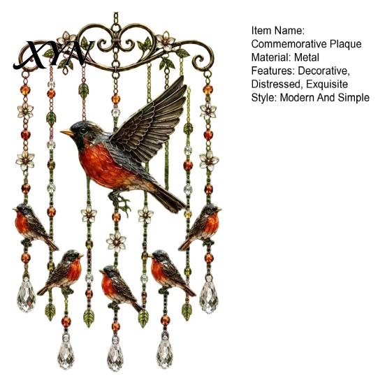 Outdoor Wind Chime Decor Graceful Bird Chimes, Chimes for Outside, Metal Sun Catcher Decoration Hanging Suncatchers with Crystal Pendants Garden Yard