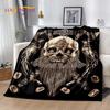Retro Nordic Viking Mythology Odin Valhalla Blanket, Soft Throw Blanket for Home Bedroom Bed Sofa Travel Office Cover Blanket Kid