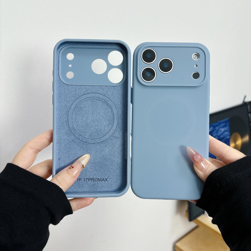Liquid Silicone Magnetic Case for 17 Air 16 15 14 Plus 13 12 Pro Max for Magsafe Camera Protection Matte Cover