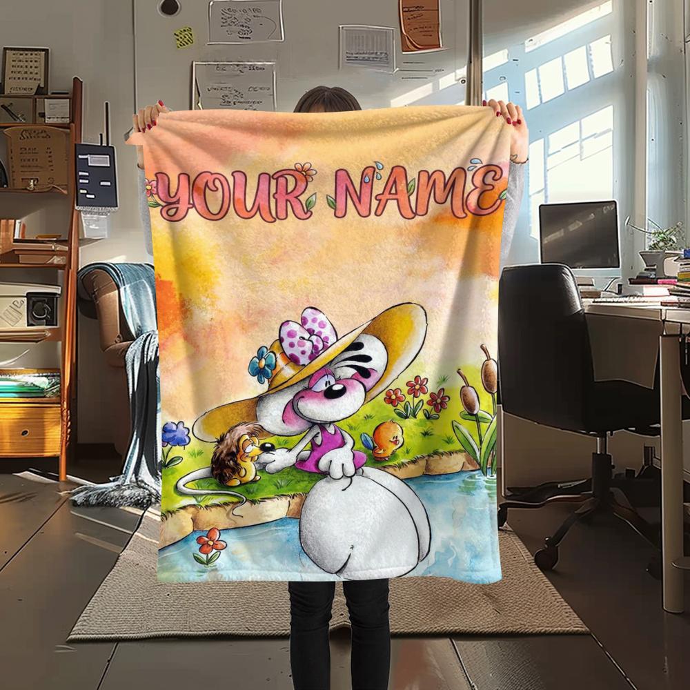 1pz Coperta in Flanella con Nome Personalizzato e Fantasia diddl Adatta a Tutte le Stagioni per Arredamento Casa Calore e Comfort Regali Regalo per le Feste_lx
