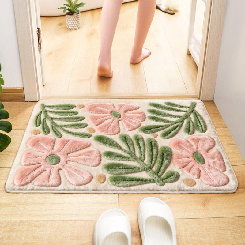 Imitation cashmere bathroom floor mat toilet toilet toilet door absorbent foot mat household quick-drying carpet