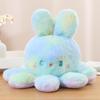 Peluche Polpo-Coniglio Reversibile: Giocattolo arcobaleno che cambia umore
