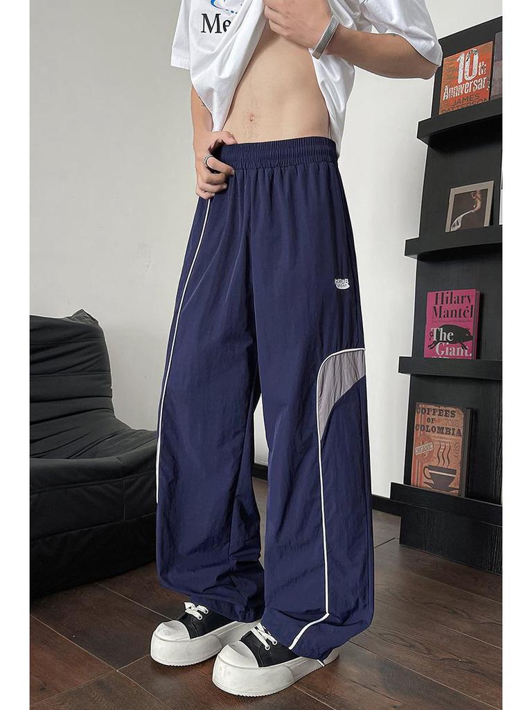 Pantaloni Sportivi Uomo Stile Americano 2026, Asciugatura Rapida, Taglie Forti, Retro, Vestibilità Larga, Antivento con Coulisse