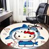 1pc Hello Kitty Shark Office Round Area Rug, Under Office Chairs Bedroom Living Room Home Decor  A1022199