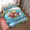 Bedding sets featuring various Pokémon card designs and sizes—including soft duvet covers and pillowcases—suitable for teenagers