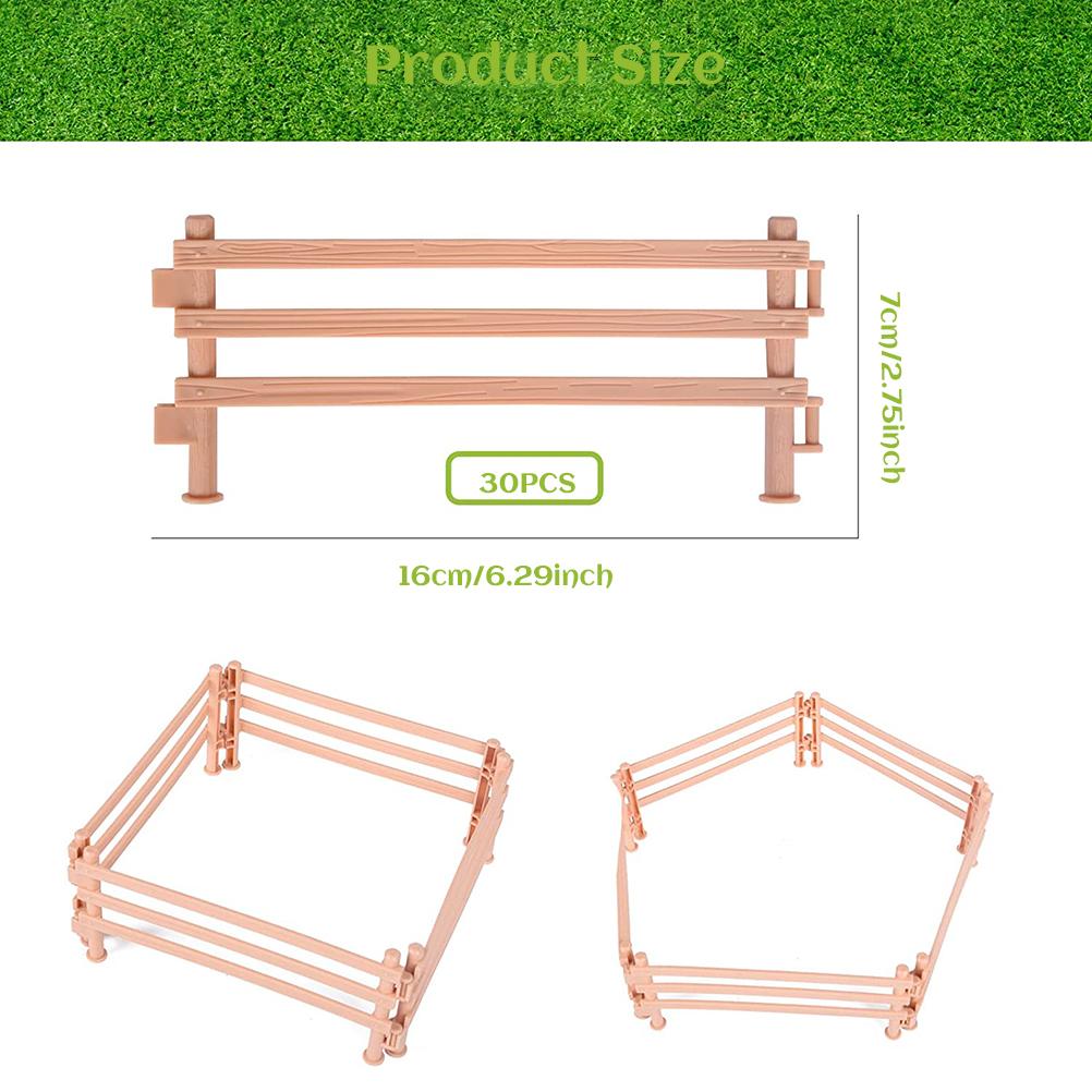30 SZTUK Zabawka Płot dla Koni Miniaturowy Płot Zabawka Farmy Zagroda dla Koni Akcesoria Ogrodzeniowe Zabawka Edukacyjna dla
