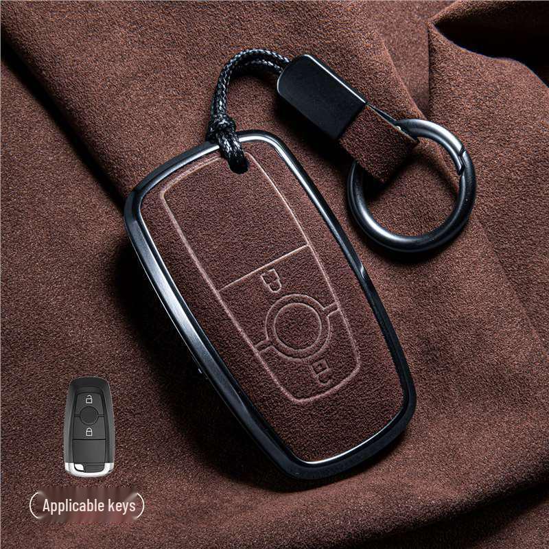 Luxury Suede Key Covers for Ford Explorer ST, Escape, Edge, 4WD, Mondeo, and EVOS