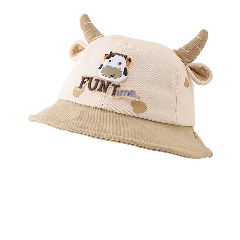 Spring 2026 Cartoon Cow Baby Bucket Hat - Adorable Sun Protection for Boys & Girls