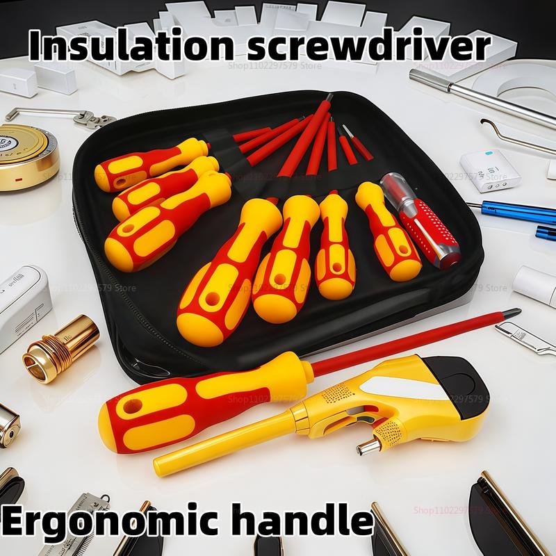 Electrician Hand Tools Magnetic Screwdriver Set Insulated Phillips and Slotted Bits Multifunctional Screwdriver for Home